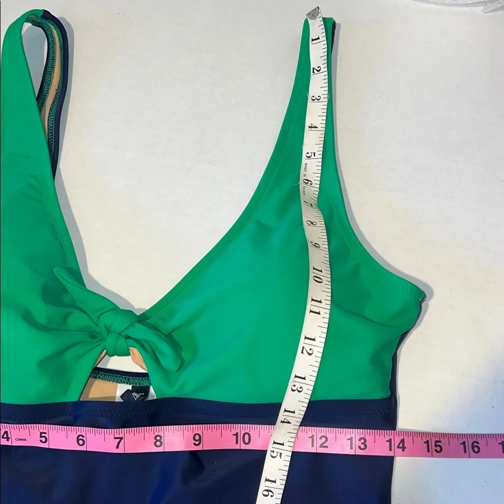 J.Crew tie-front one-piece swimsuit Color Block Vacation, Beach Size XL